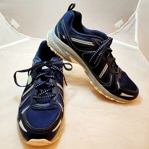 Skecher's Women's 10 Trail Running Shoes Sneakers Navy Grey Athletic Athleisure